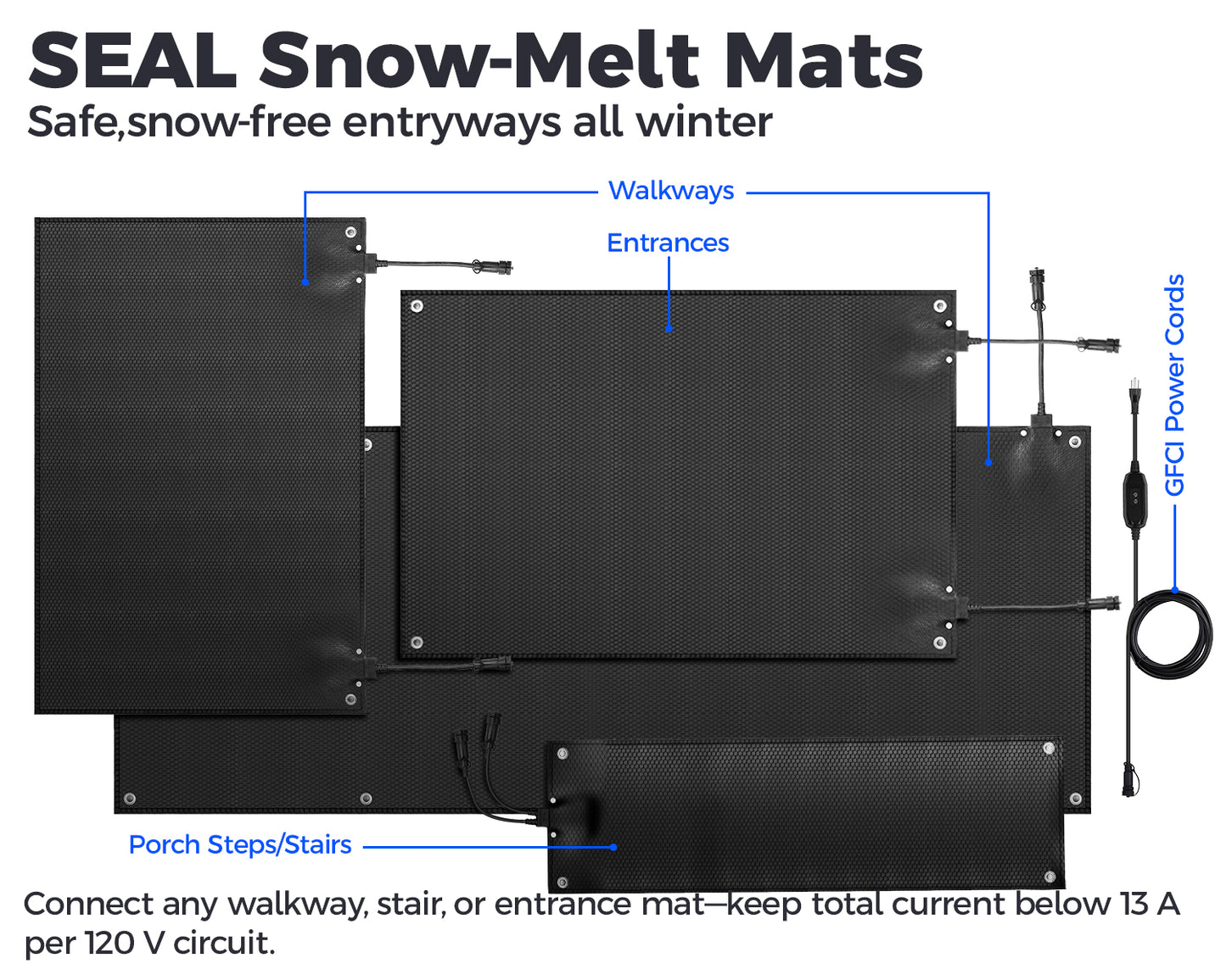 SEAL Snow Melting Walkway Mat - 20"x30"