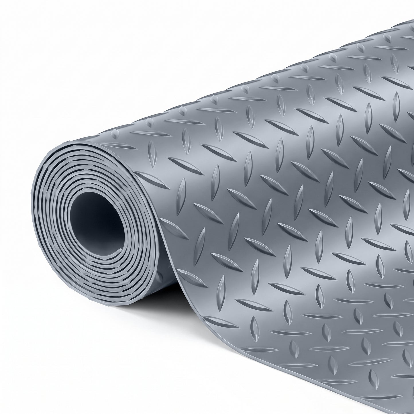 SEAL Diamond Plate Garage Floor Mat (Silver Gray)