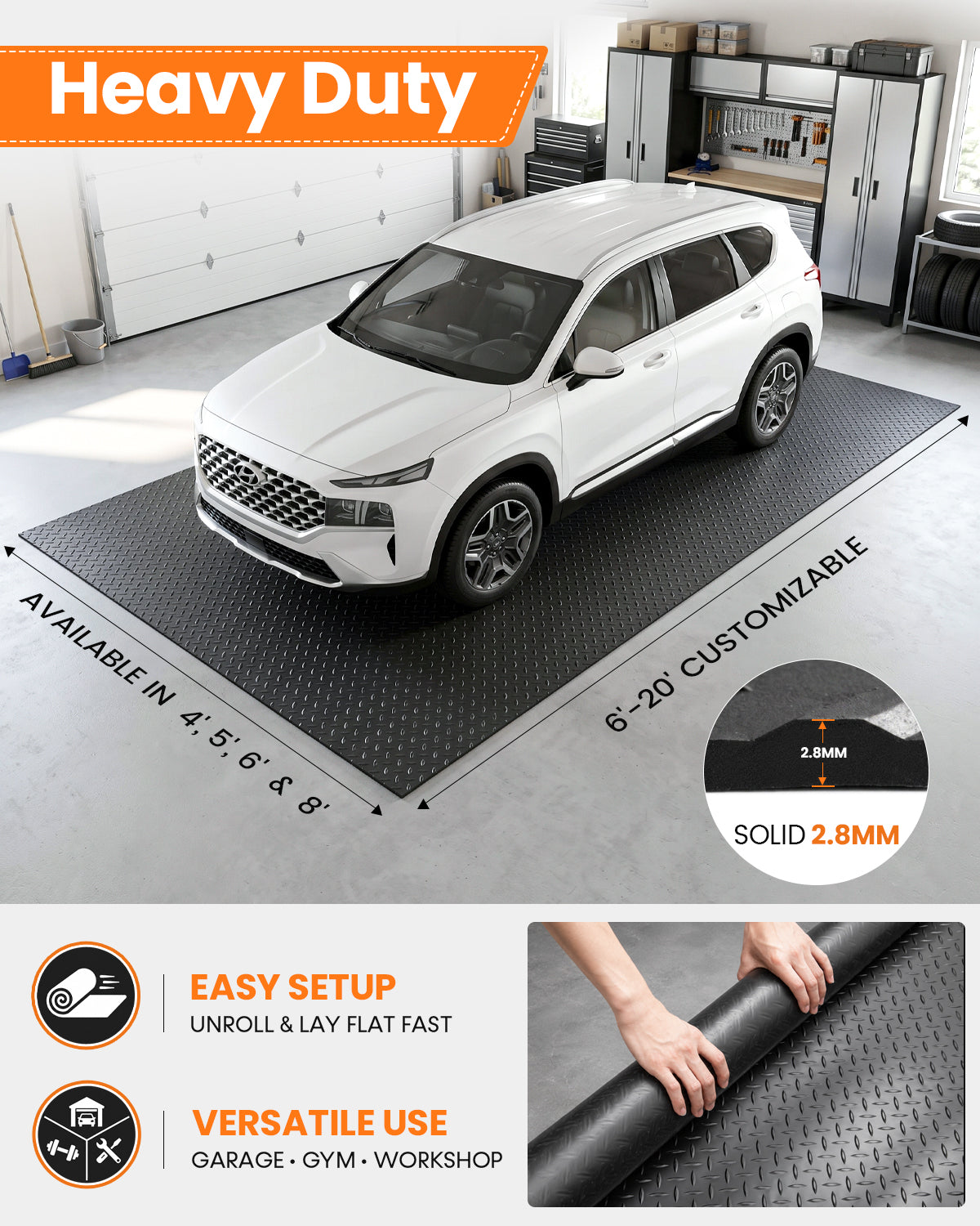 SEAL Diamond Plate Garage Floor Mat
