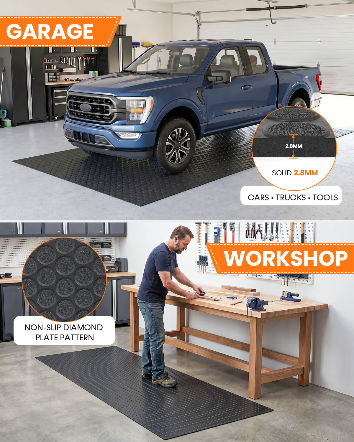 SEAL Coin Grip Garage Floor Mat (Black)