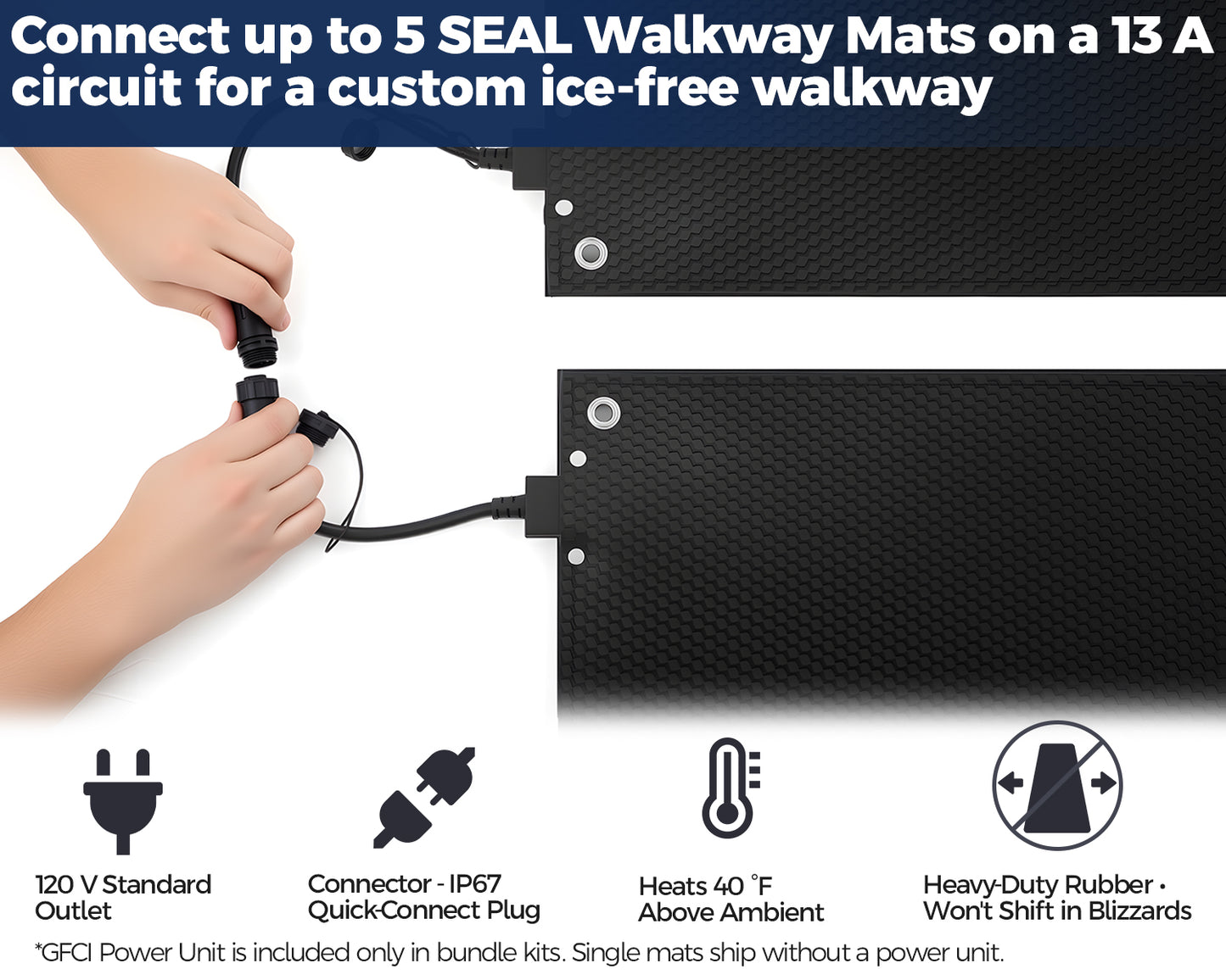 SEAL Snow Melting Walkway Mat - 20"x30"