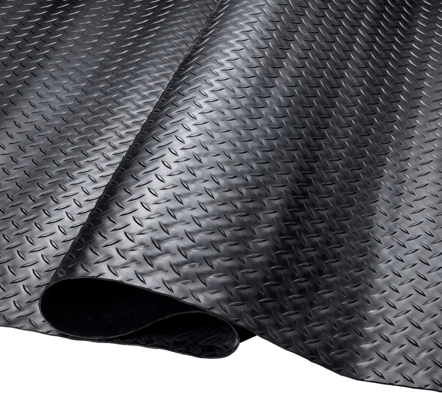 SEAL 4 x 10 Ft Premium Garage Floor Mat, 2.8mm Thick Black (Embossed Diamond Plate)